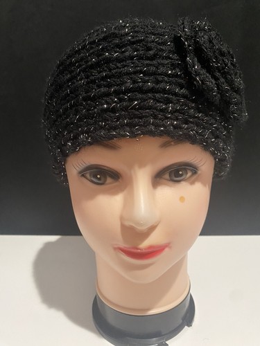 Winter Wide Camellia Flower Knit Crochet Headband _A