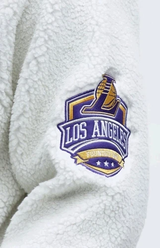 Lakers NBA Sherpa Hooded Sweatshirt, White, Size L - photo 4