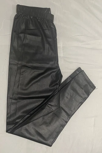 Vitalia lady leather pants shiny black with spring at the waist - photo 4