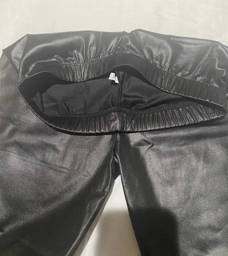 Vitalia lady leather pants shiny black with spring at the waist - photo 5