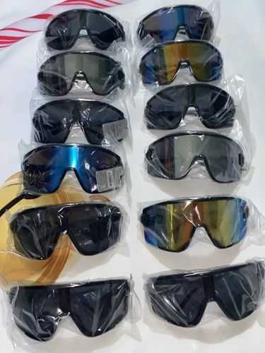 Oversize 80s RETRO SPORTY WRAP AROUND Shield SUN GLASSES Large B - photo 2
