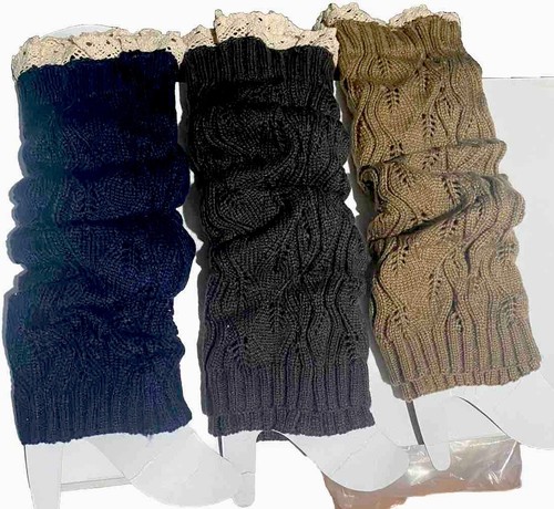 Textured Leg Warmers Ribbed Cable Knit Various Colors One Size - photo 4