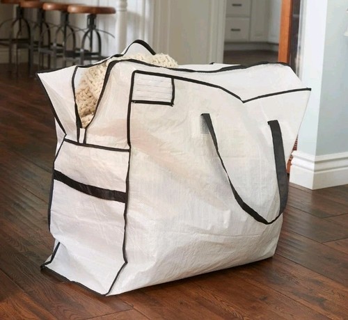 Large Storage Bags Polyethylene White & Black 20X20X12 Lot of 10