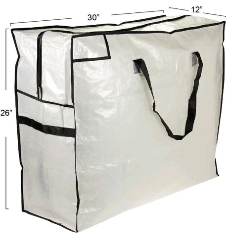 Large Storage Bags Polyethylene White & Black 20X20X12 Lot of 10 - photo 2