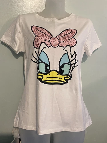 New white short-sleeved T-shirt with riveted rhinestones - photo 4