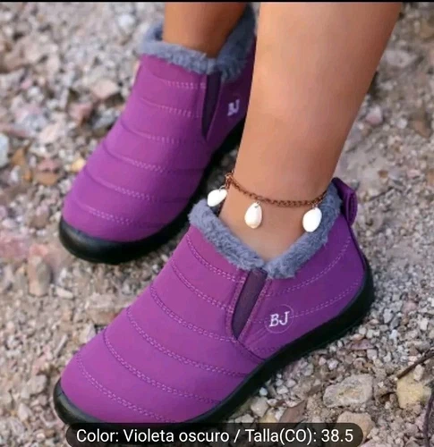 Women's Waterproof Ankle Boots – Winter Plush Lined Shoes, Sizes