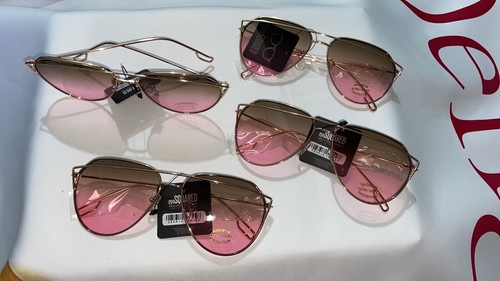 New unisex Rose Gold Brown Pink retro uv protection metal shades