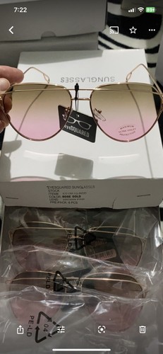 New unisex Rose Gold Brown Pink retro uv protection metal shades - photo 3