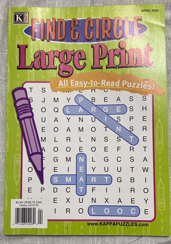 Large Print FIND & CIRCLE KAPPA Puzzle Books August & April 2023