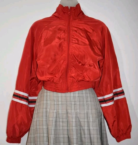 New Look Crop Red Full Zip Long Sleeve Jacket Size M - photo 3