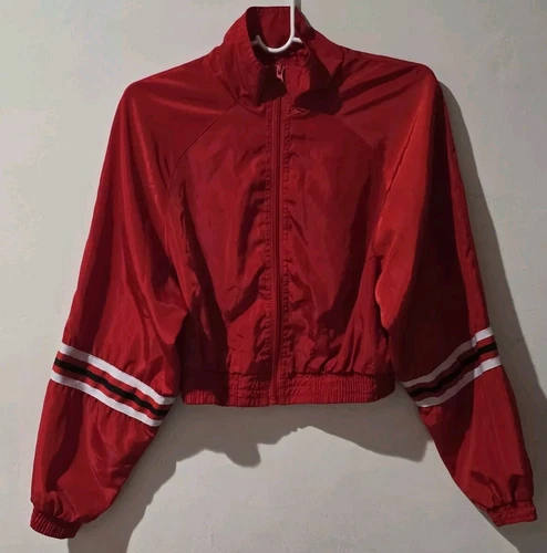 New Look Crop Red Full Zip Long Sleeve Jacket Size M - photo 4