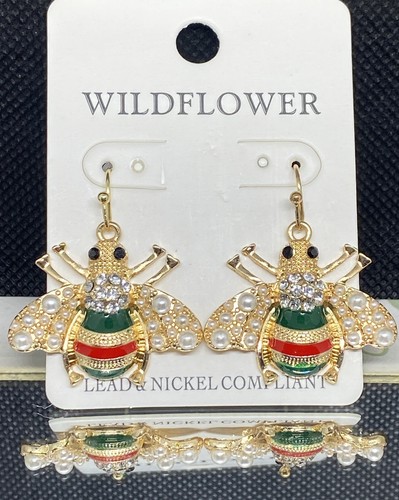 Queen bee earrings, jewelry that meets lead and nickel standards