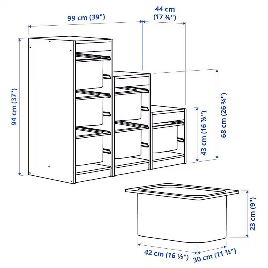 Ikea TROFAST Shelving Unit + Bins - photo 3