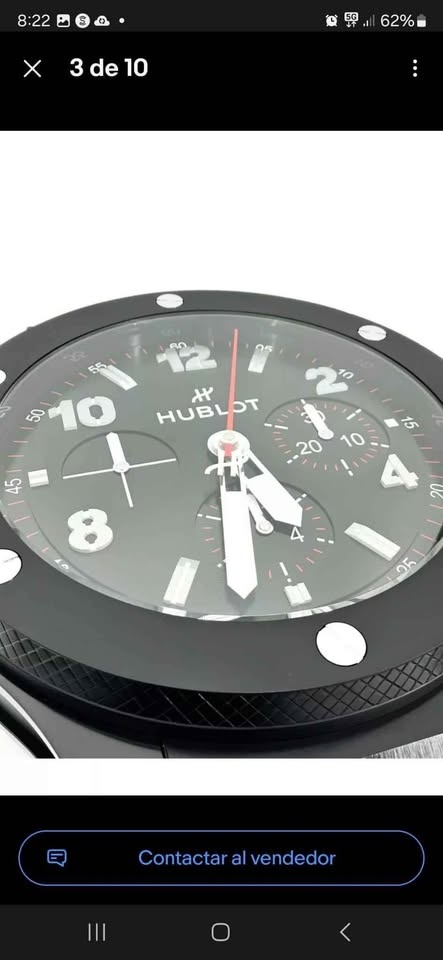 HUBLOT brand wall clock, black in case with certification card - photo 2
