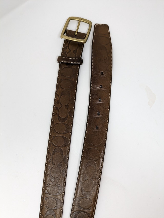 Coach Monogram Leather And Fabric Belt - photo 2