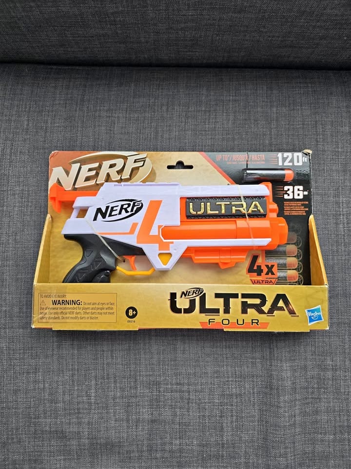 Nerf Ultra Four Dart Blaster toy - 4 Nerf Ultra Darts