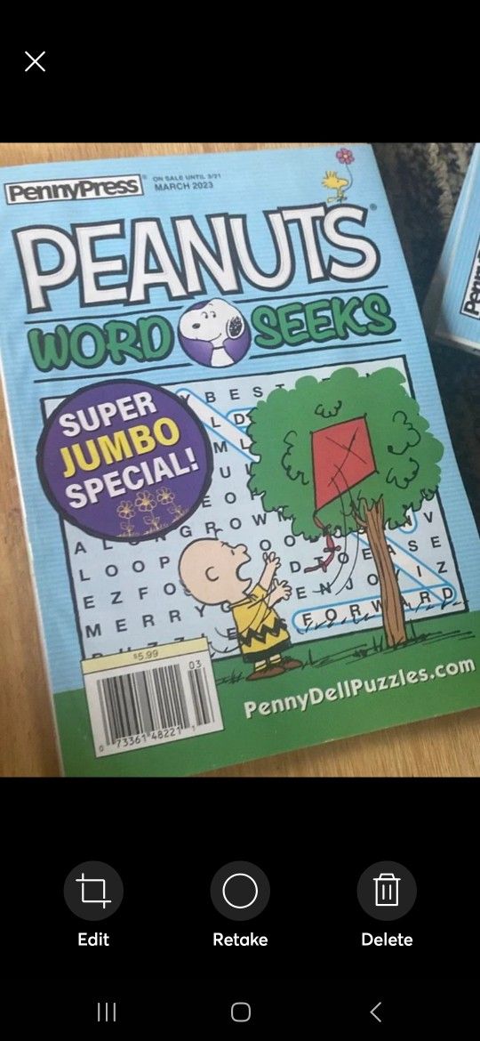 Magazine peanuts word seeks