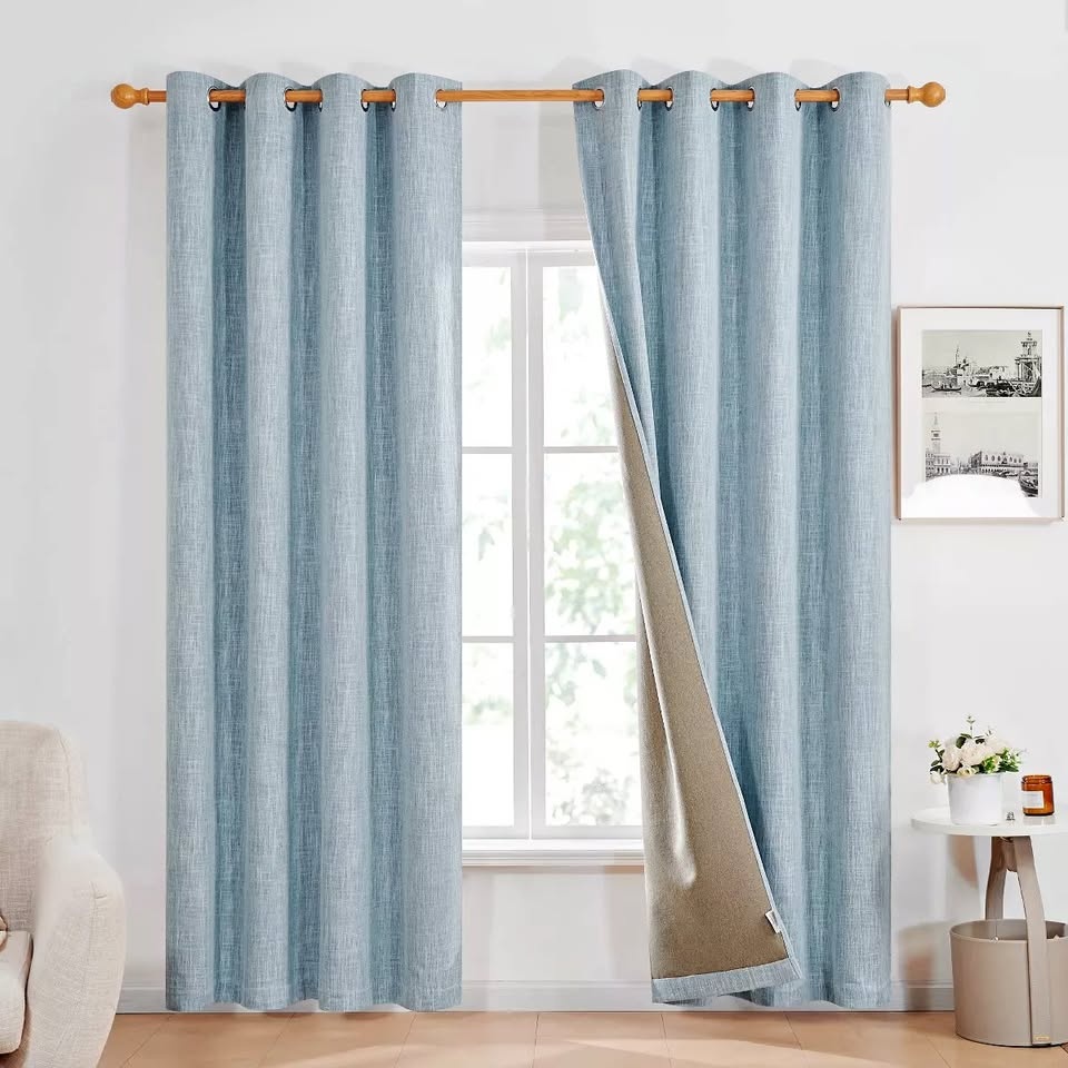 Deconovo Embroidered Leaf Sheer Curtains (2 Panels) 52x108