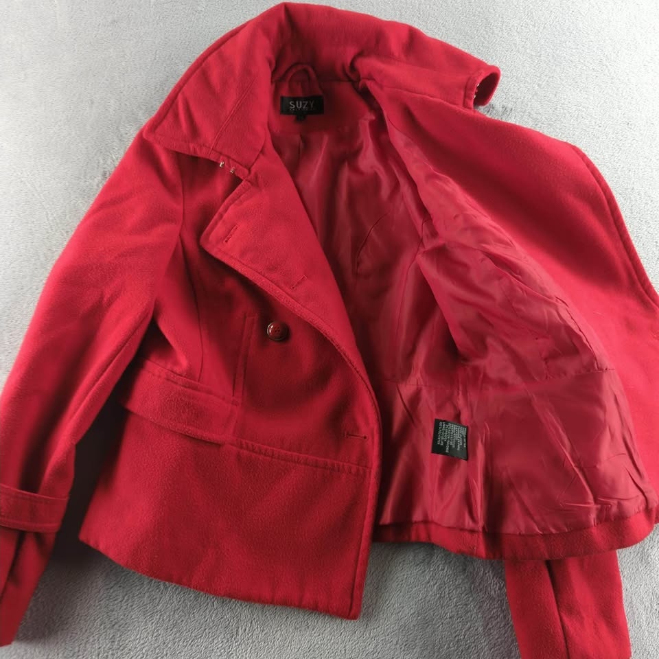 Women's Red Suzy Shier Peacoat (Size L) - photo 4