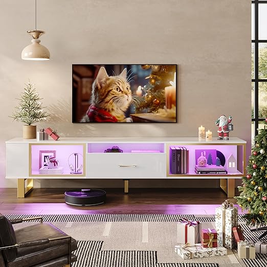 TV Stand 65/75 Inch NEW! UNOPENED! white/gold - photo 3