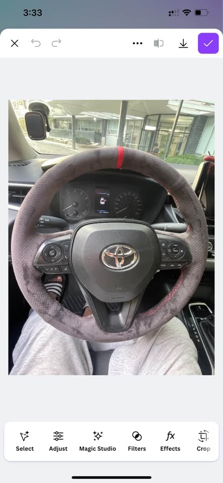 Toyota steering wheel wrap customized - photo 5