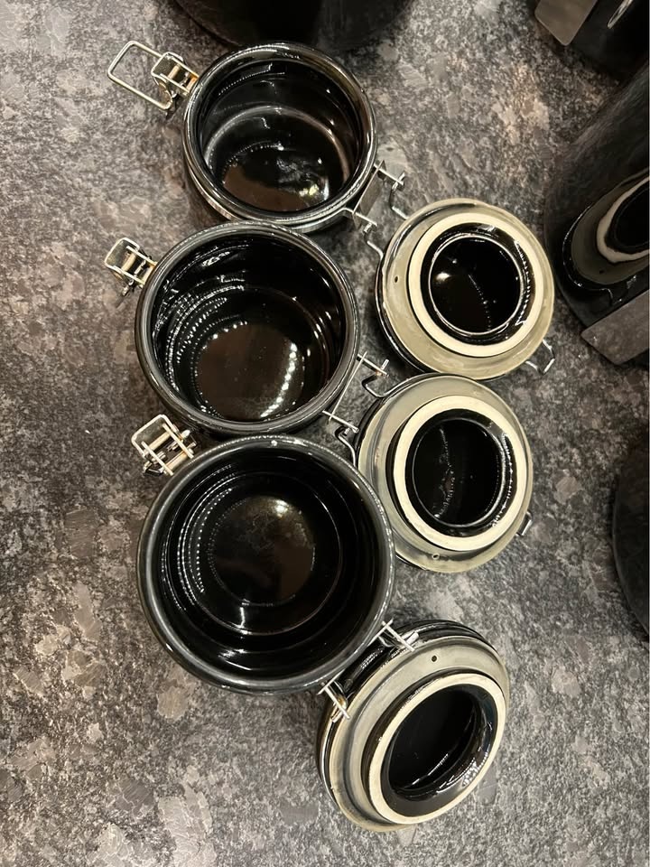 OGGI 7 Piece Canister Set with Spoons BLACK - photo 4