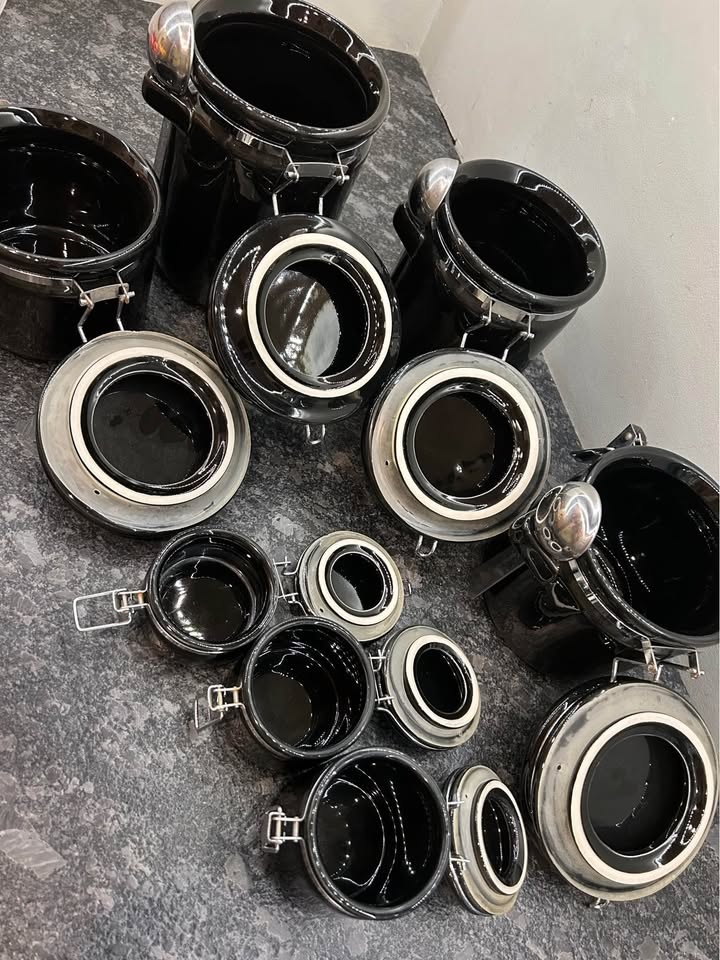 OGGI 7 Piece Canister Set with Spoons BLACK - photo 5