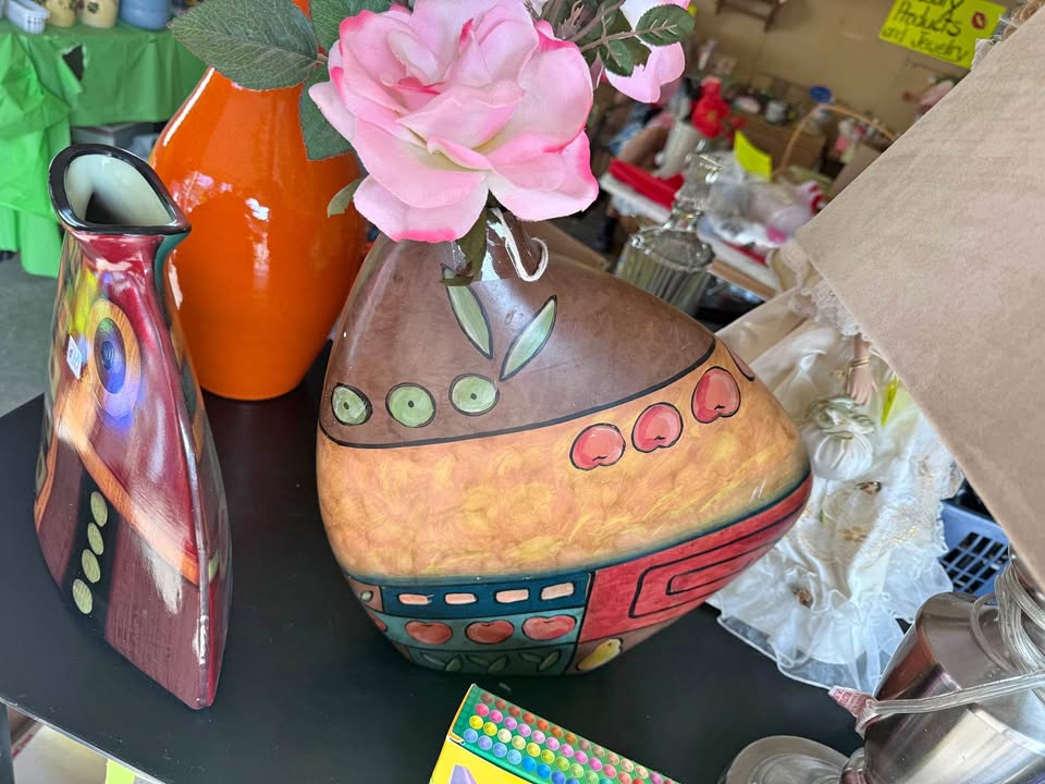 Fancy vase  with fake flowers
