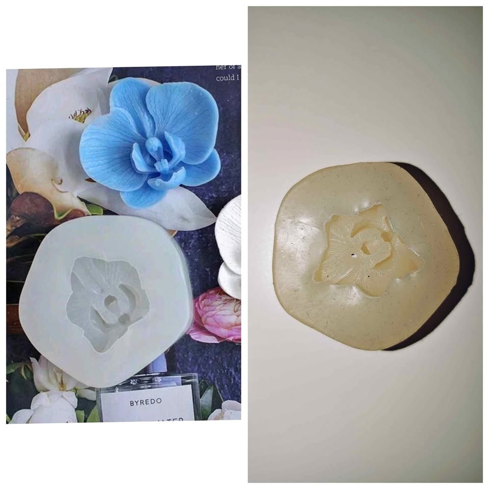 Orchid shaped silicone mold for candle and soap making