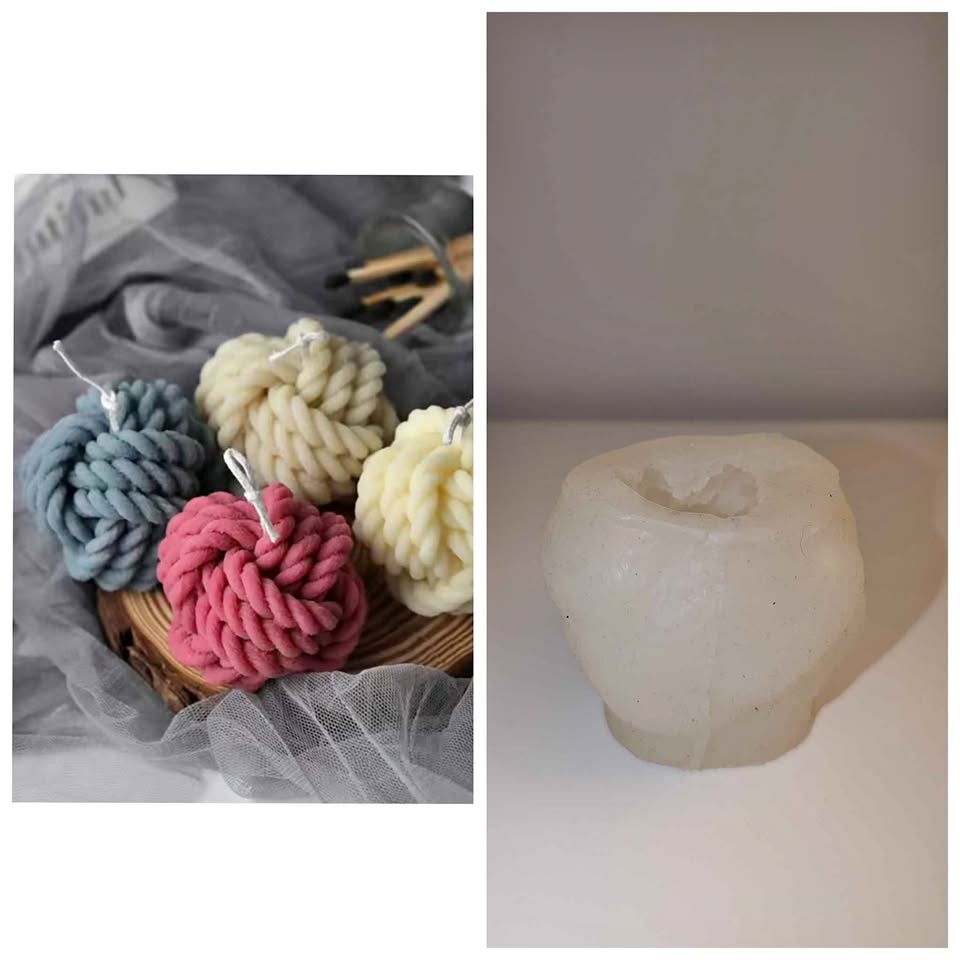 Wool ball silicone mold for candle and soap making