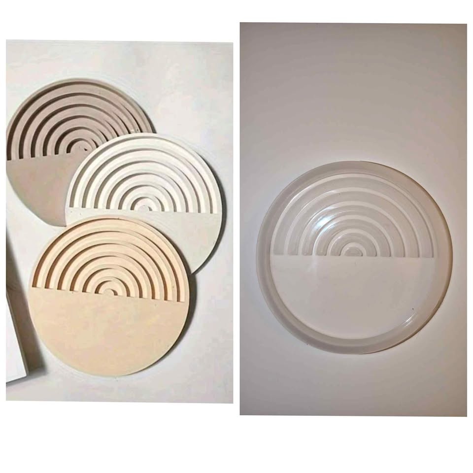 Coaster silicone mold for resin and concrete making