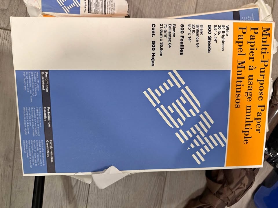 IBM Multi-Purpose Copy Paper – 8.5 x 14 (Legal) – 500 Sheets
