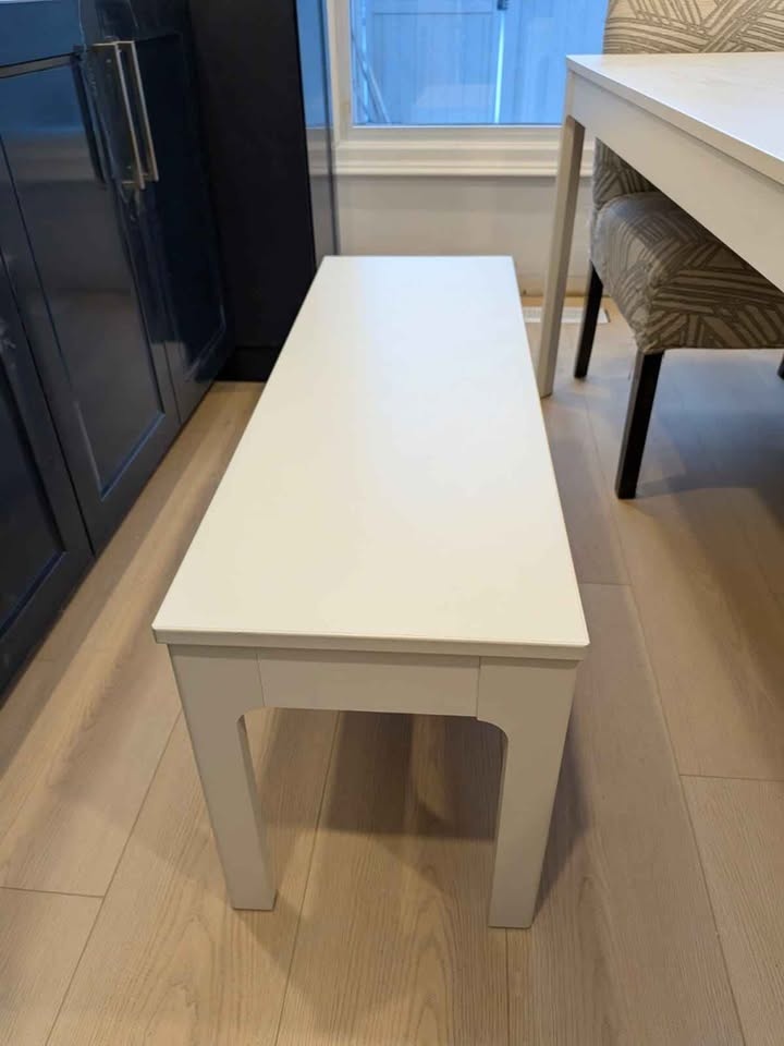 White Extendable Dining Table Set with 3 Chairs & Bench - photo 5