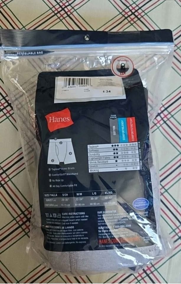 Hanes Boxer Briefs Mens Size L 36-38 4 Pack - photo 5