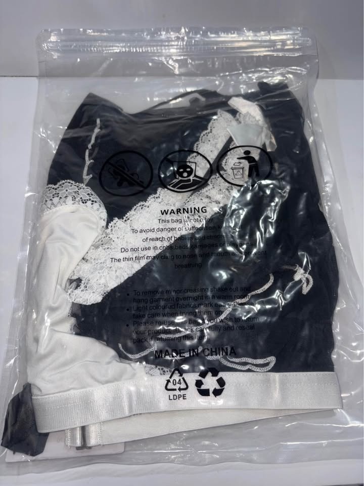 Maid-style lingerie set – Black with lace - photo 2