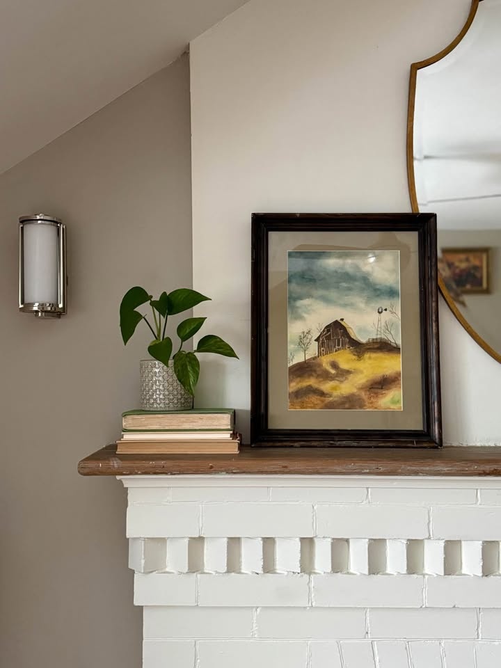 Vintage Framed Original Watercolor – Rustic Barn - photo 2