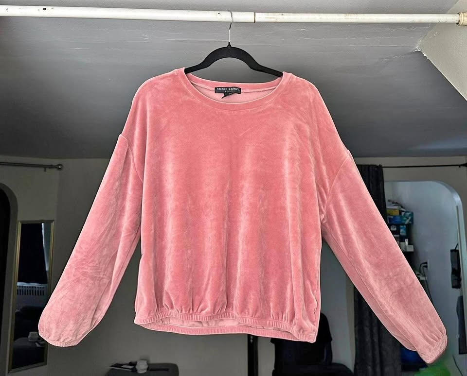 Pink Velvet Crop Sweatshirt – French Laundry