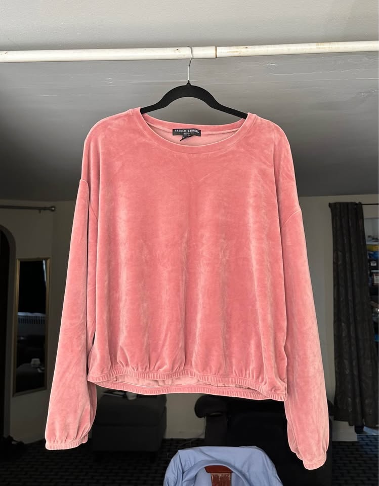 Pink Velvet Crop Sweatshirt – French Laundry - photo 2