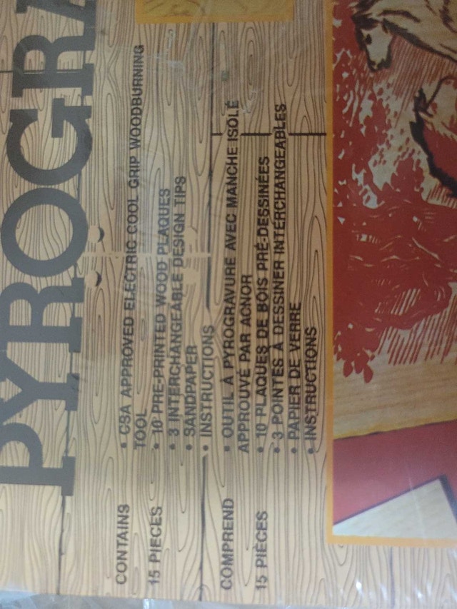 New 1980 Deluxe Woodburning Kit Horse Dog Cat - photo 4
