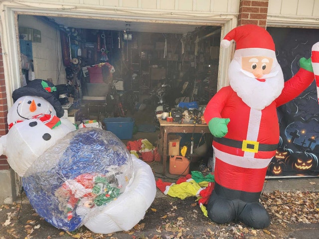 8 Christmas Blow up Santa Snowman Elf Soldier