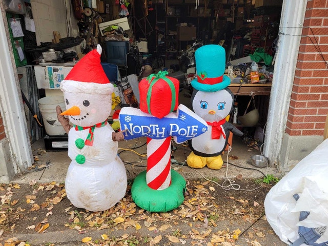 8 Christmas Blow up Santa Snowman Elf Soldier - photo 4