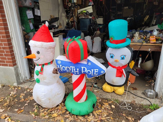 8 Christmas Blow up Santa Snowman Elf Soldier - photo 5
