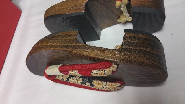 New wooden ASIAN CHINESE JAPANESE WOOD shoes sandals - photo 5