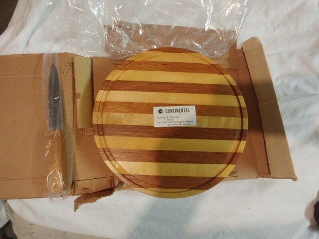 Vintage New Continental wood cutting Serving board