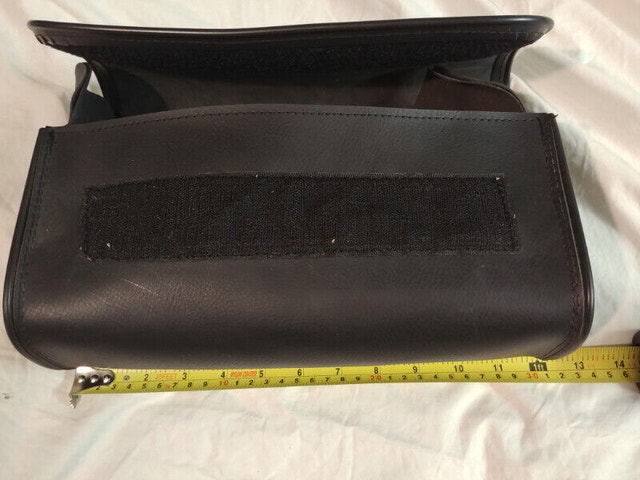 NEW Handle Bar LEATHER Velcro SADDLE BAG Motorcycle tool Pouch - photo 2