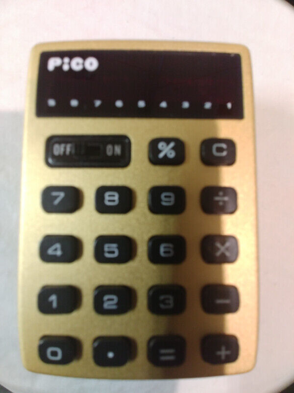 Vintage brand new gold color mini electronic calculator Japan - photo 2