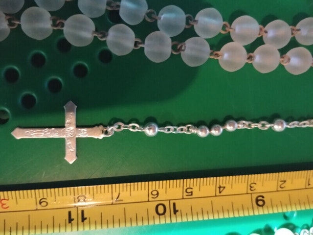 3 New Vintage Glass Rosary Virgin Mary - photo 5