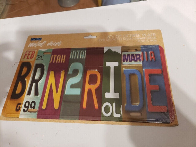 BORN 2 RIDE New tin sign licence plate - photo 2
