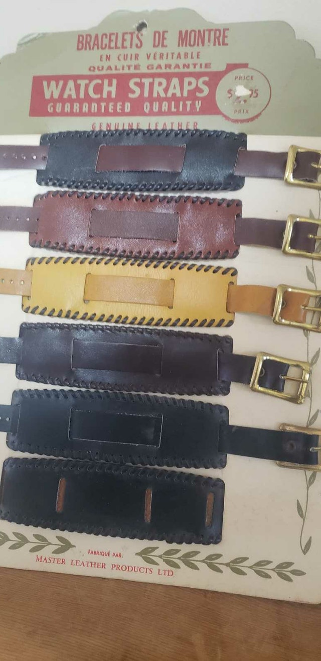 5 NEW VINTAGE WIDE WATCHE LEATHER BIKER BAND BRACELET - photo 2