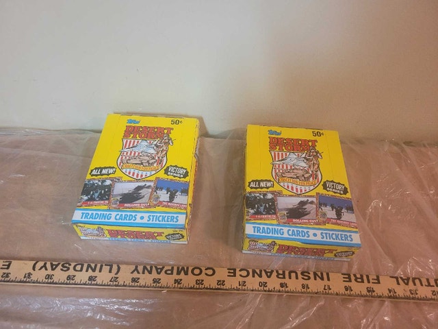 2 x NEW BOX 1991 Topps Desert Storm Cards + Sticker